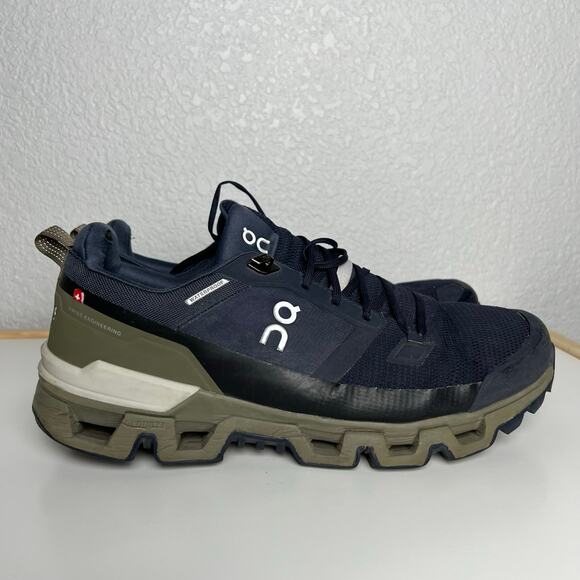 On Running Cloudwander Waterproof Navy Blue Trail Shoes Men's Size 11 - Picture 5 of 13